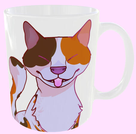 Taza - Gato - Dibujado al 100%